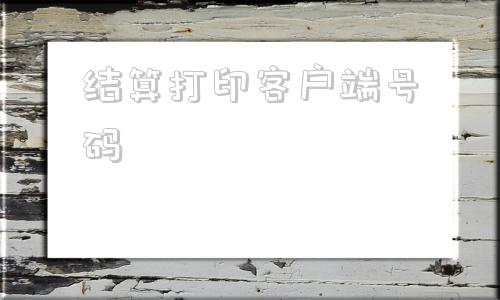 结算打印客户端号码单位结算卡取款凭证号码是什么